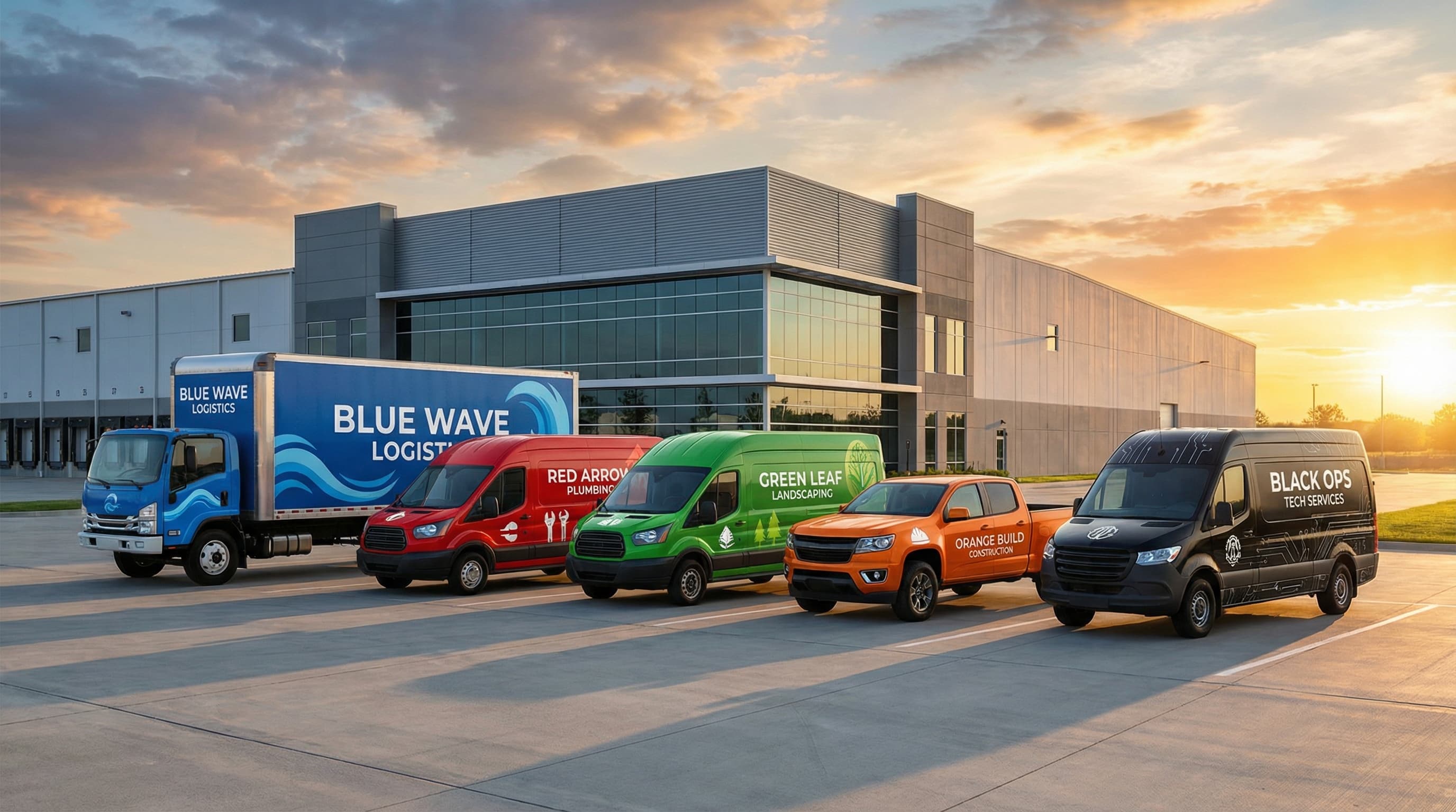 Fleet of branded commercial vehicles