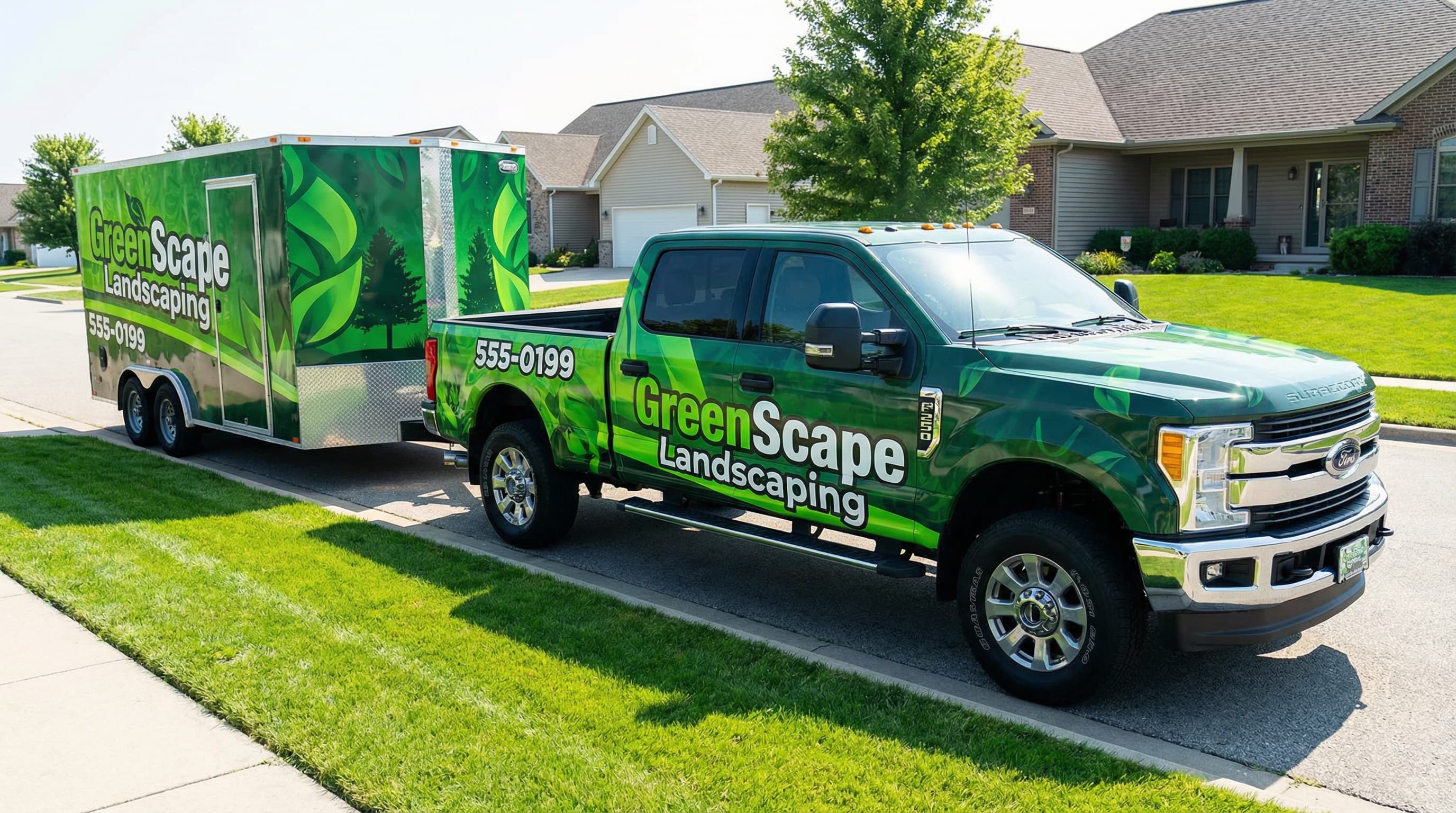 Landscaping vehicle wrap